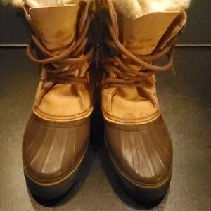 SOREL Men's Caribou Leather Waterproof Duck Boots  Size 8